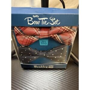 Bow Tie Set Grover plaid with star Wembley Spiffy Mens 2pc